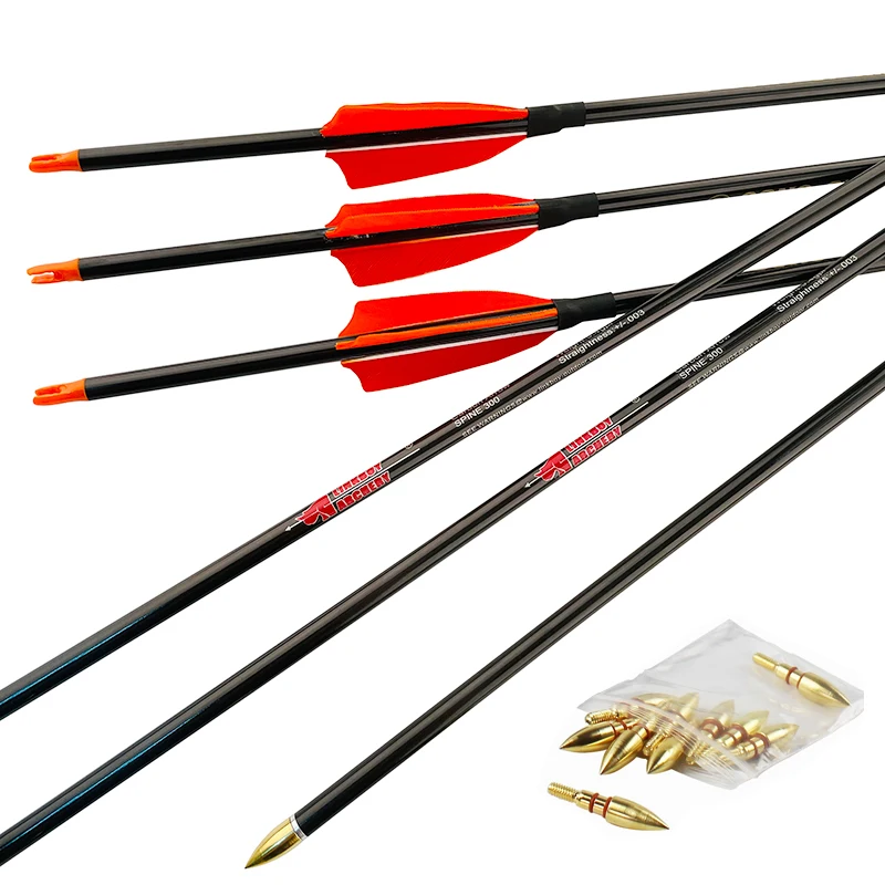 

Linkboy-Archery Horseback Shooting Arrows, Pure Carbon Arrows, ID6.2mm Spine 400, 30, 32 ''Compound Bow, Longbow Shooting, 6Pcs