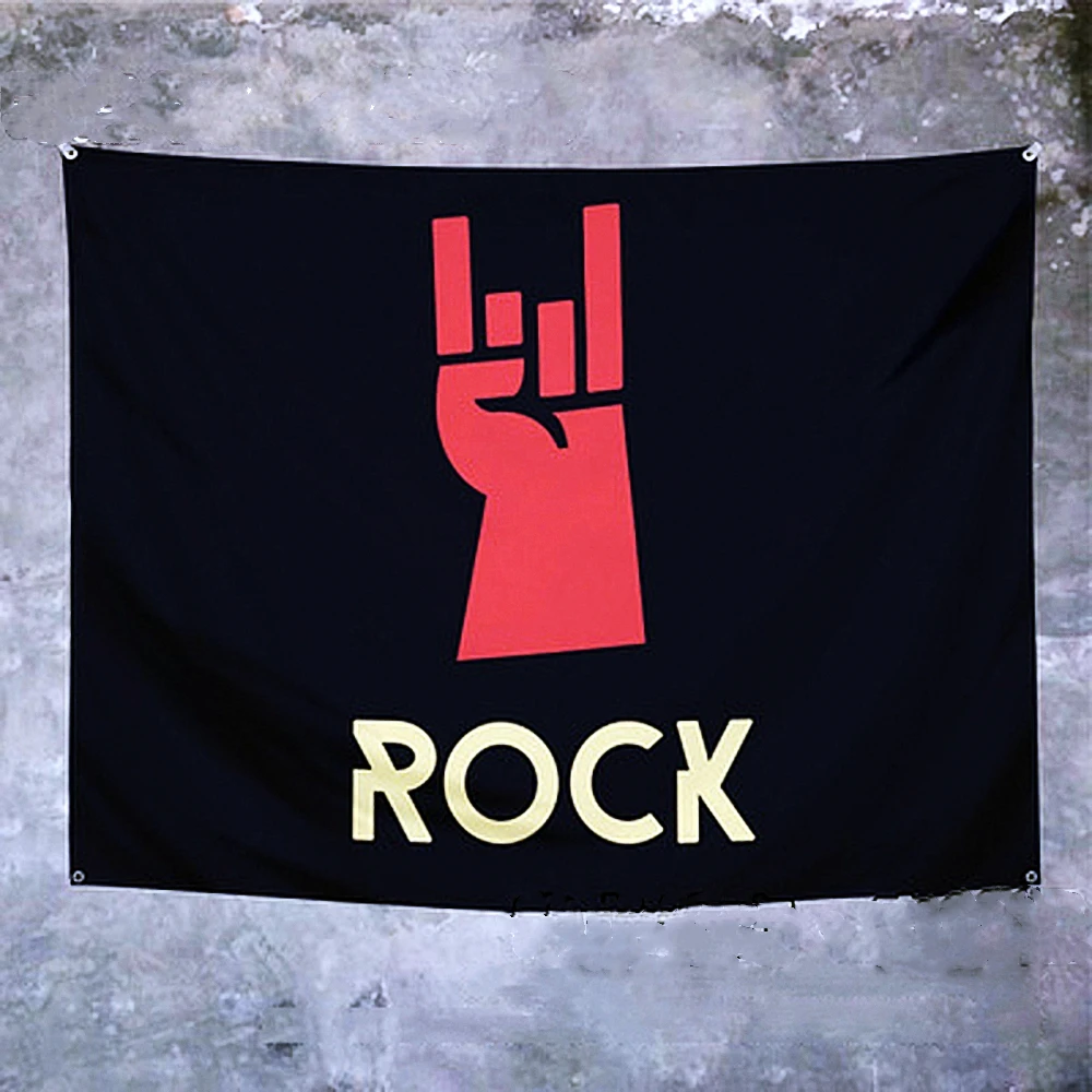 Retro Rock and Roll Pop Band Team Logo Concert Posters Flag & Banner Popular Music Theme Painting Bar Cafe Home Wall Decor A8