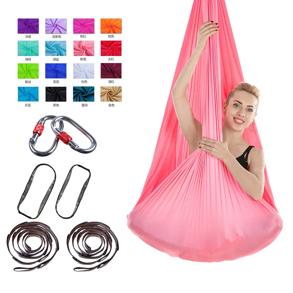 

Yoga Hammock Silk Fabric Anti-gravity Swing Aerial Flight Indoor Silk Yoga Free Knotted