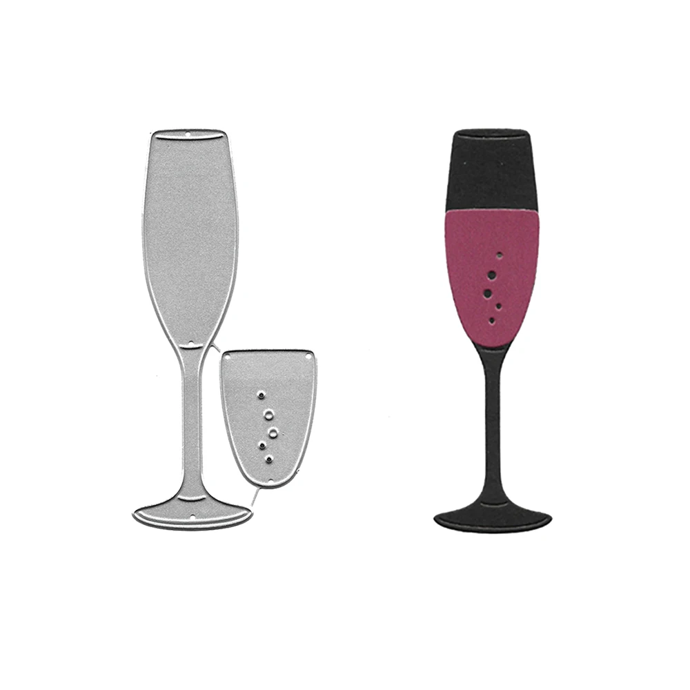 Wine Cup Metal Cutting Dies Scrapbooking Embossing Folders for Card Making Craft Stencil Hobby Punching Molds DIY