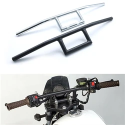 22mm Universal Motorcycle Handlebar Retro Scooter Black Chrome Bars Vintage Motorbike Handle Bar Motocross Steering Wheel