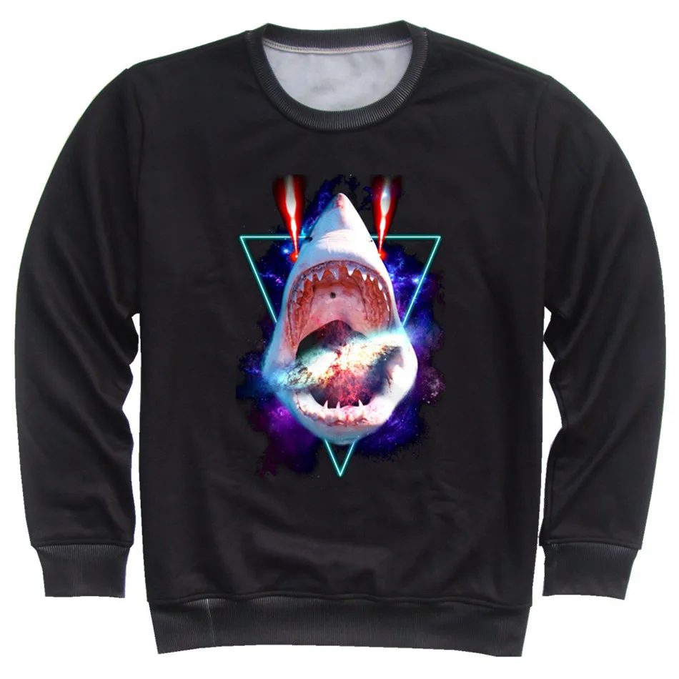 Children Harajuku Style 3D Sweatshirts Universe Galaxy Shark Bird Tiger Moon Animal Funny Print Boys Girls Hoodie Kids Pullovers