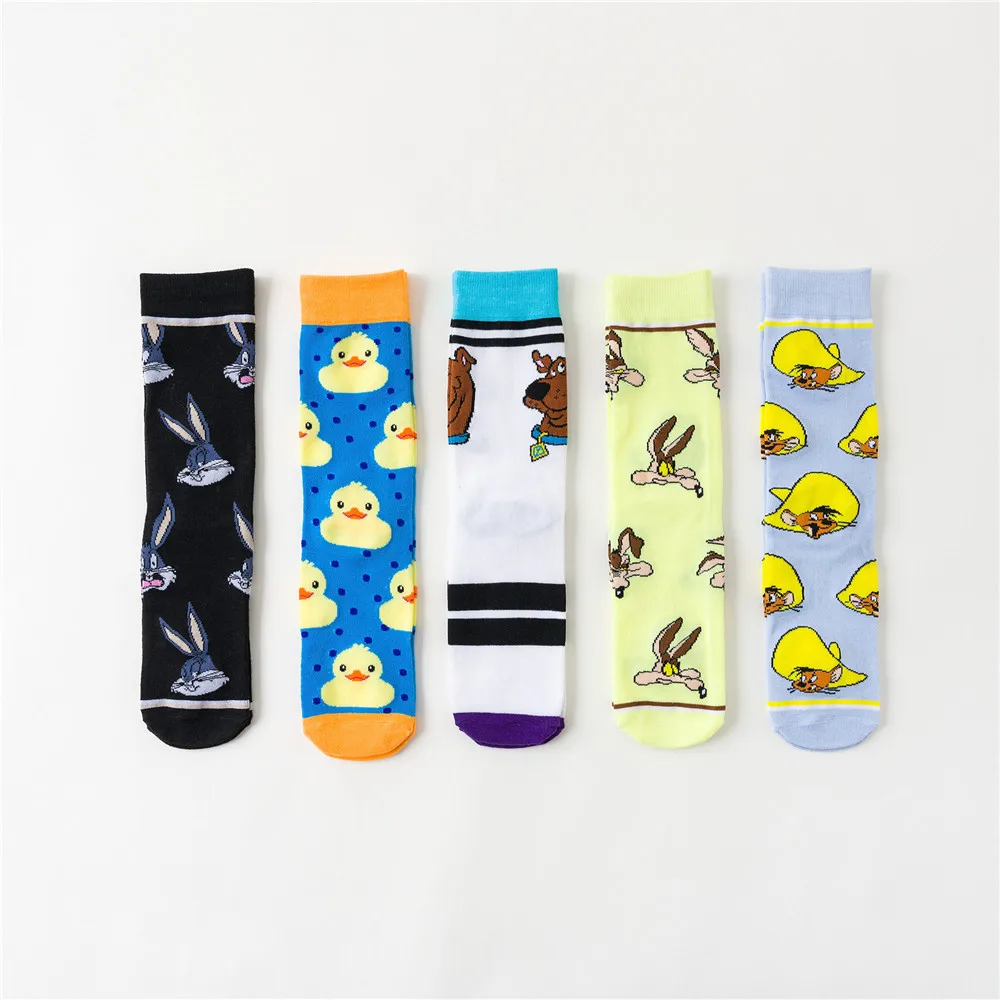 

Cartoon Mouse Sports Big Wolf All-cotton Socks Men's and Women's Couple Socks European American Personality Men's Socks