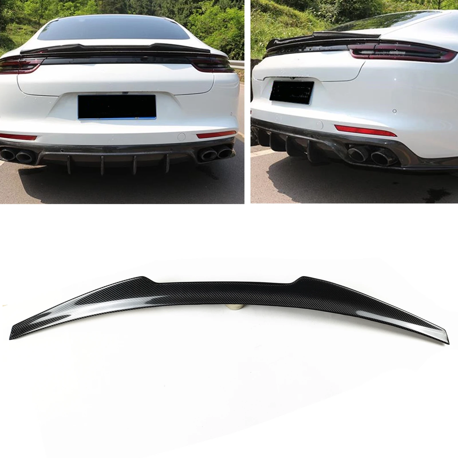 

Rear Trunk Lid Spoiler Wing For Porsche Panamera 971 2017-2019 Carbon Fiber Car Tailgate Flap Trim Decklid Splitter Lip Body Kit