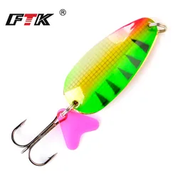 FTK 1pc Metal Fishing Lure Spinner Bait 21g 30g 35g Carp Double Spoon Lure With Treble Hook Hard Bait For Pike Fishing