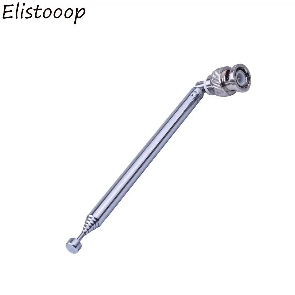 Elistooop Telescopic Extendable Antenna with BNC Connector Portable FM Radio Scanner VHF UHF TV Antennas 45cm