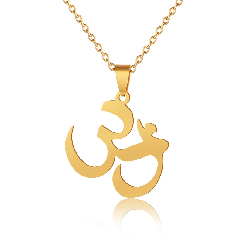 Fashion Stainless steel Buddhist pendant necklace for Hinduism OHM OM AUM Men women's Indian jewelry Gift