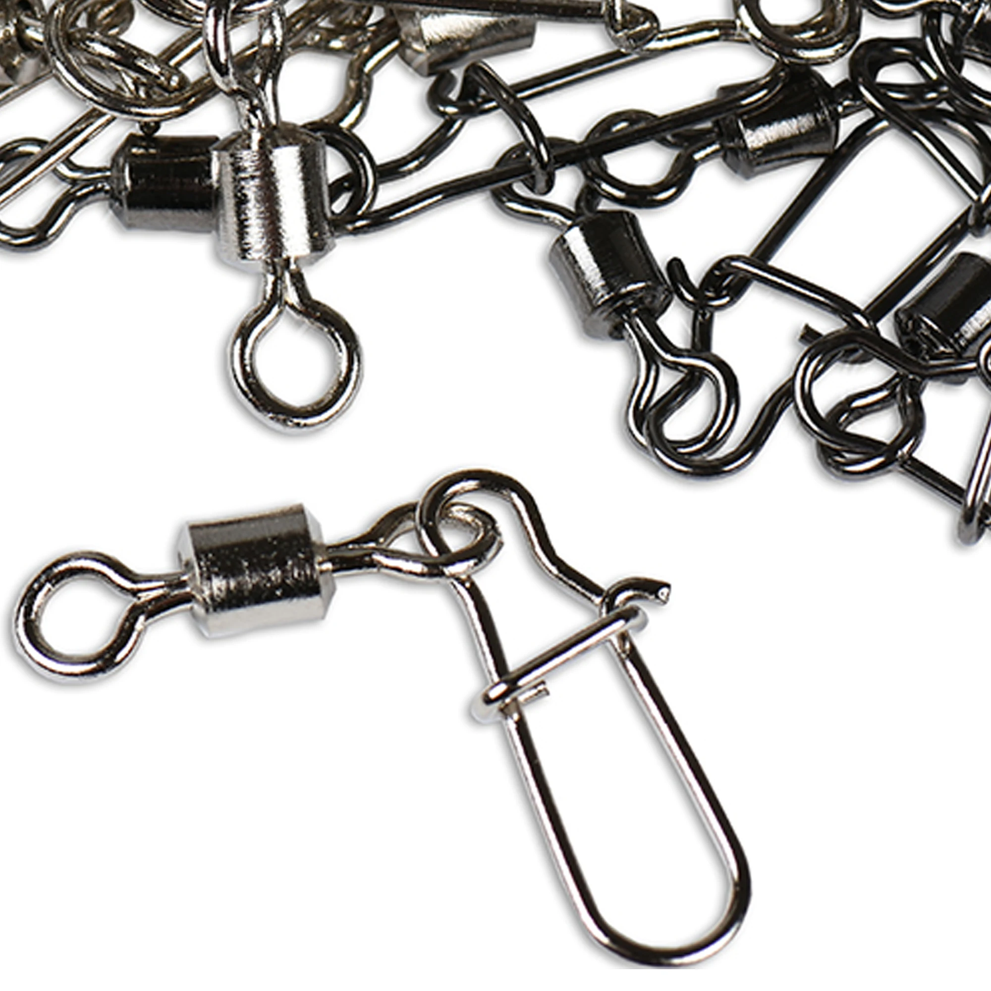 30/20pcs Saltwater Fishing Connector Rolling Swivel Interlock Pin Quick Snaps Clips For Fishing Lure Fishing Rigs Accessories