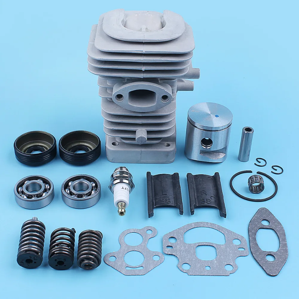 Cilindro Pistão Manivela Rolamento Junta de Vedação Kit para Husqvarna 240 240e 235e 235 236 236e Motosserra av Amortecedor Montagem Primavera Conjunto 39 mm