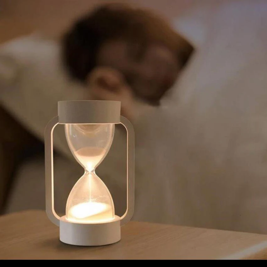 LED Night Light Sand Timer นาฬิกาทรายเด็ก,พลาสติกนาฬิกาสำหรับเกม,นาฬิกาทราย Night Light เปลี่ยนสี