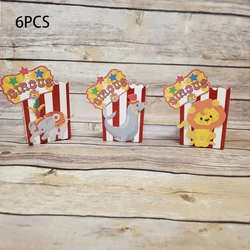 Caja de palomitas de maíz para fiesta temática de circo, caja de regalo para dulces, Topper para pastel, suministros para fiesta de cumpleaños temática de vacaciones, decoración de suministros para fiesta