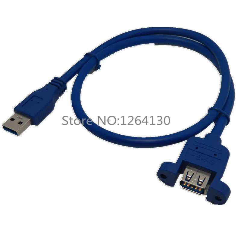 USB3.0 수-암 케이블 USB 3.0 A 수-암 연장 케이블 패널 장착 나사 잠금 커넥터 어댑터, 0.3m/0.6m/1m/3m