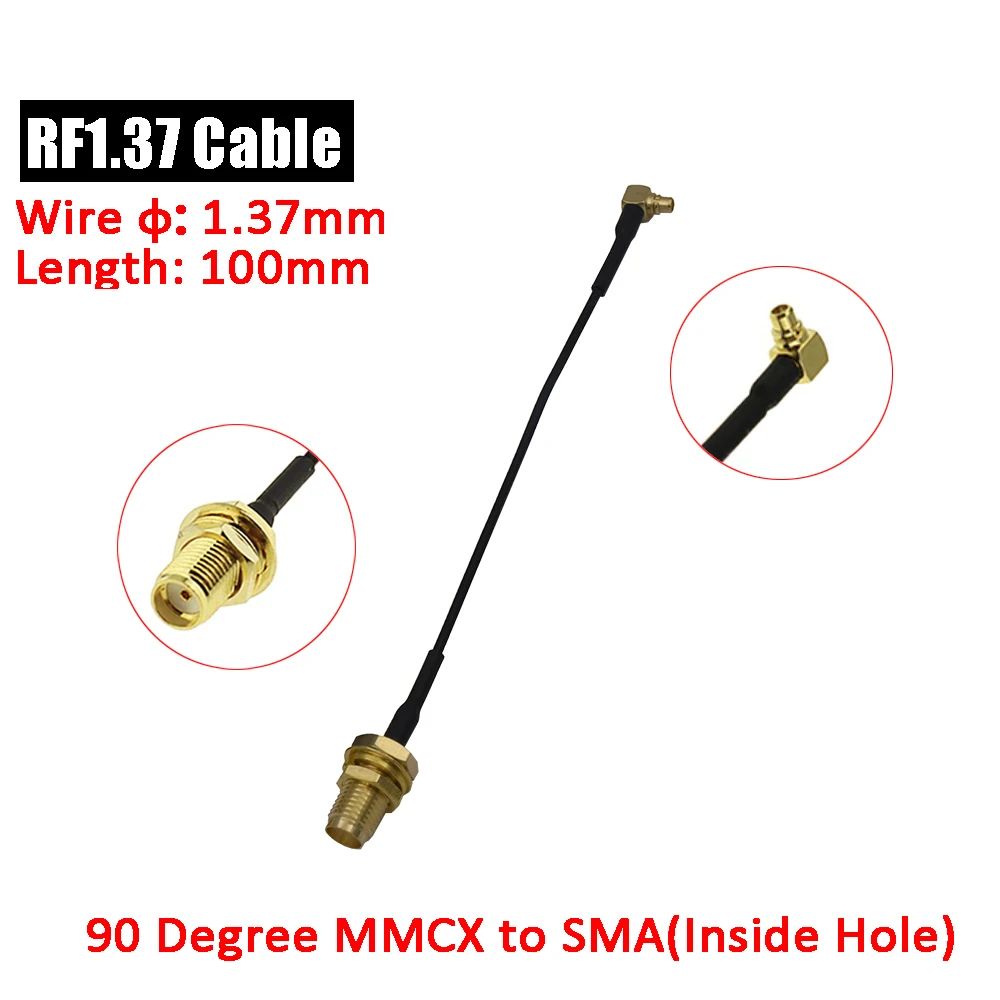 10cm RF1.37 Cable Ipex 1 /MMCX to SMA / RP-SMA Antenna Pigtail Cable for PandaRC TBS VTX RC Models RC Drone FPV Racing