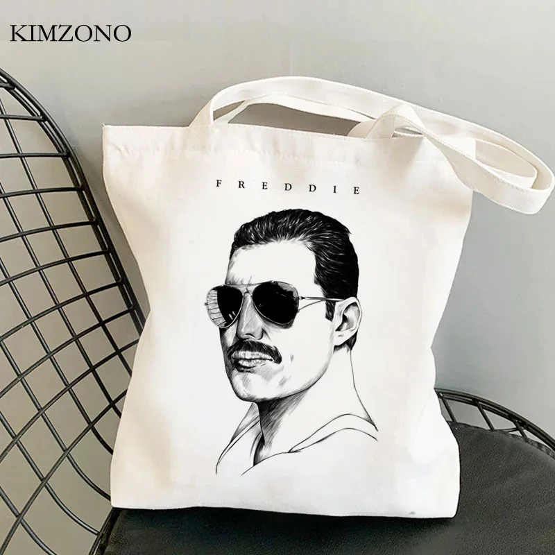 Freddie Mercury shopping bag shopper bolsas de tela recycle bag grocery bag fabric tote woven sac toile