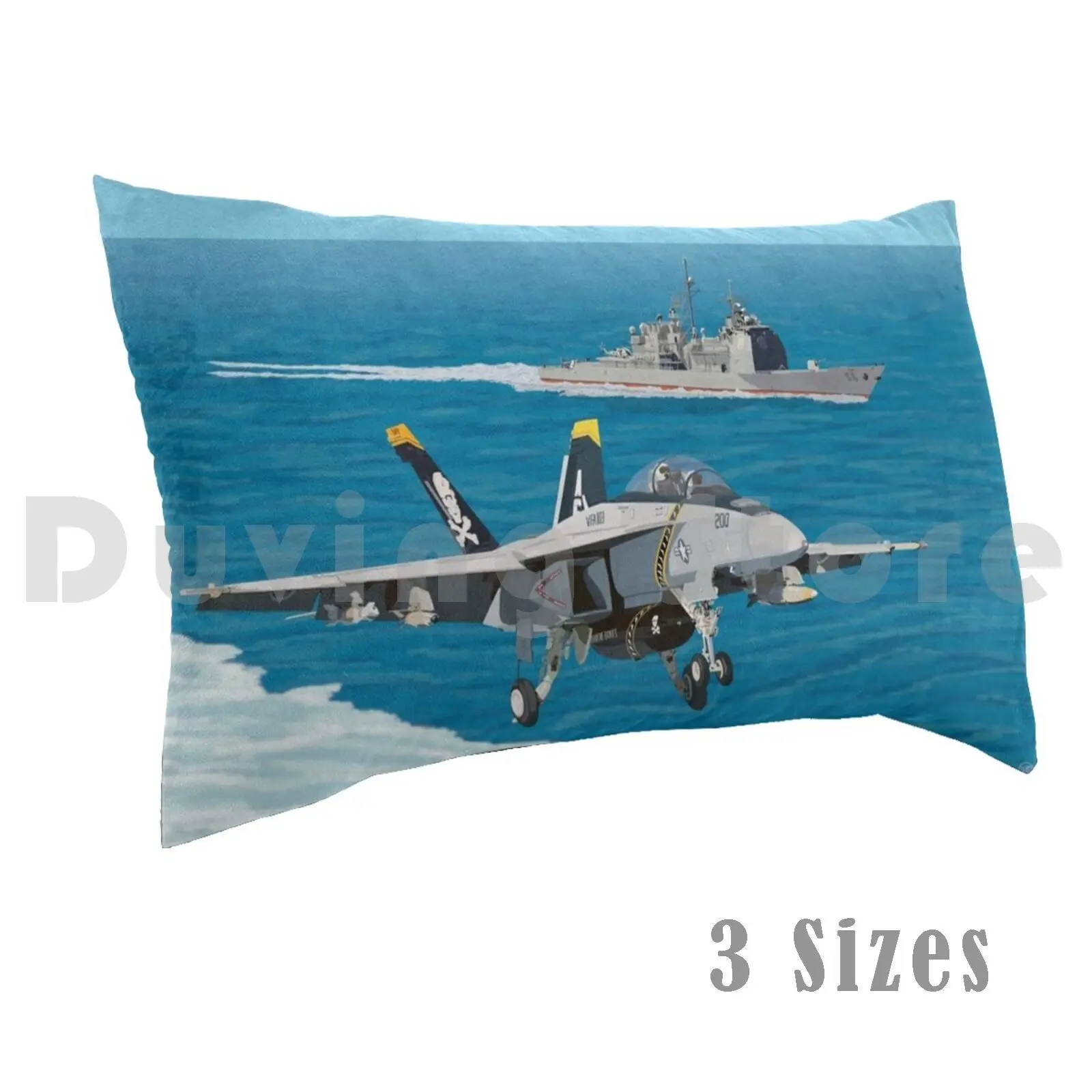 Carrier Landing Pillow Case DIY 50*70 Aviation Hornet Super Hornet Fighter Fighter Jet Navy Naval Aviation