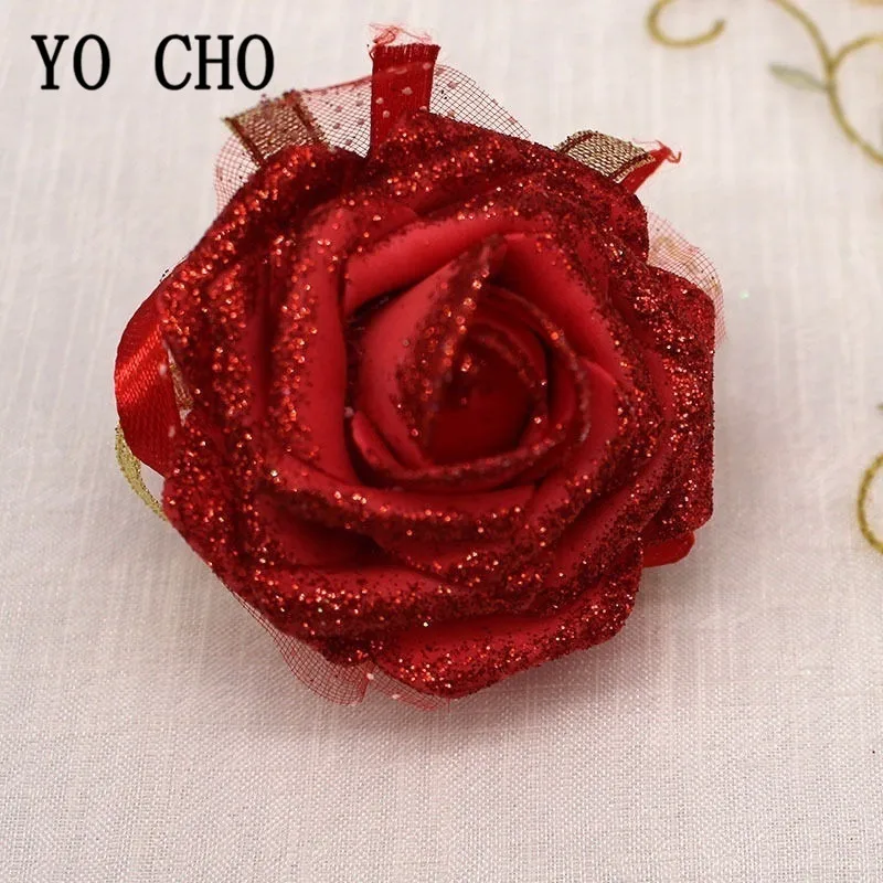 YO CHO Zijde Bloem Manchet Armbanden Bruidsmeisje Pols Corsages Bruiloft Corsage Armband Bruids Corsages Bruiloft Armbanden voor Vrouwen