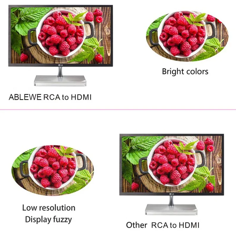 AV/RCA CVBS إلى محول HDMI 1080P فيديو صغير AV2 محول HDMI محول صندوق ل HDTV العارض فك التشفير صندوق دي في دي