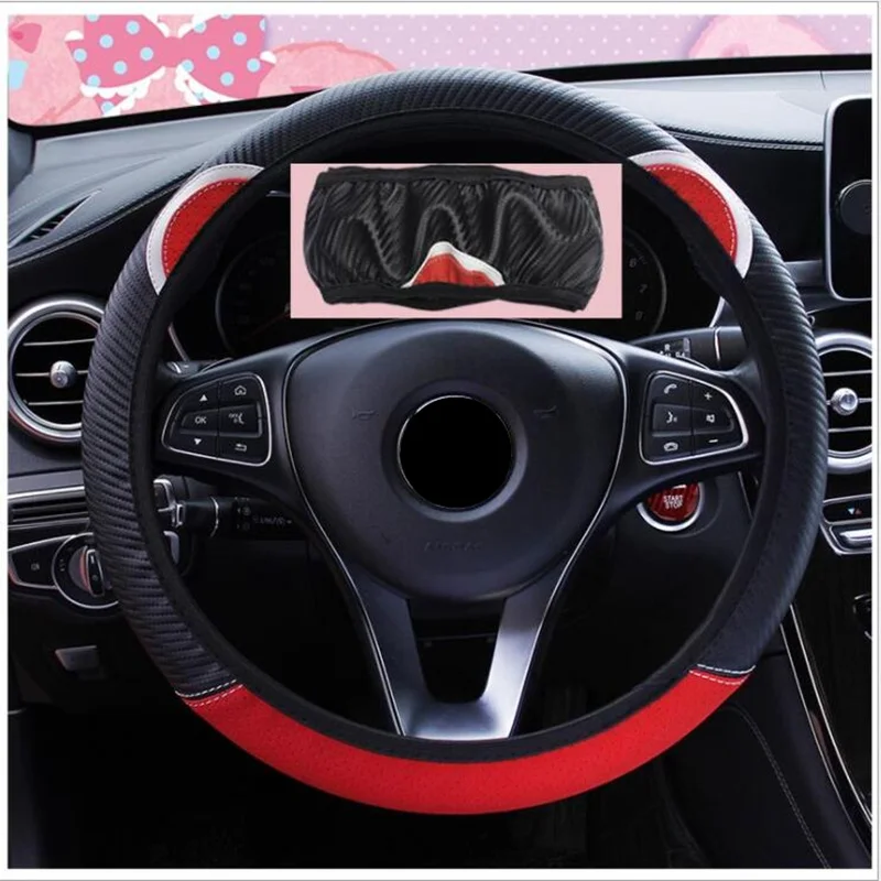 Cat Car Steering Wheel Cover Comfortable Anti-Slip Auto Steering-Wheel Cover Kawaii Car Wheel Cover Pink Car Accessories