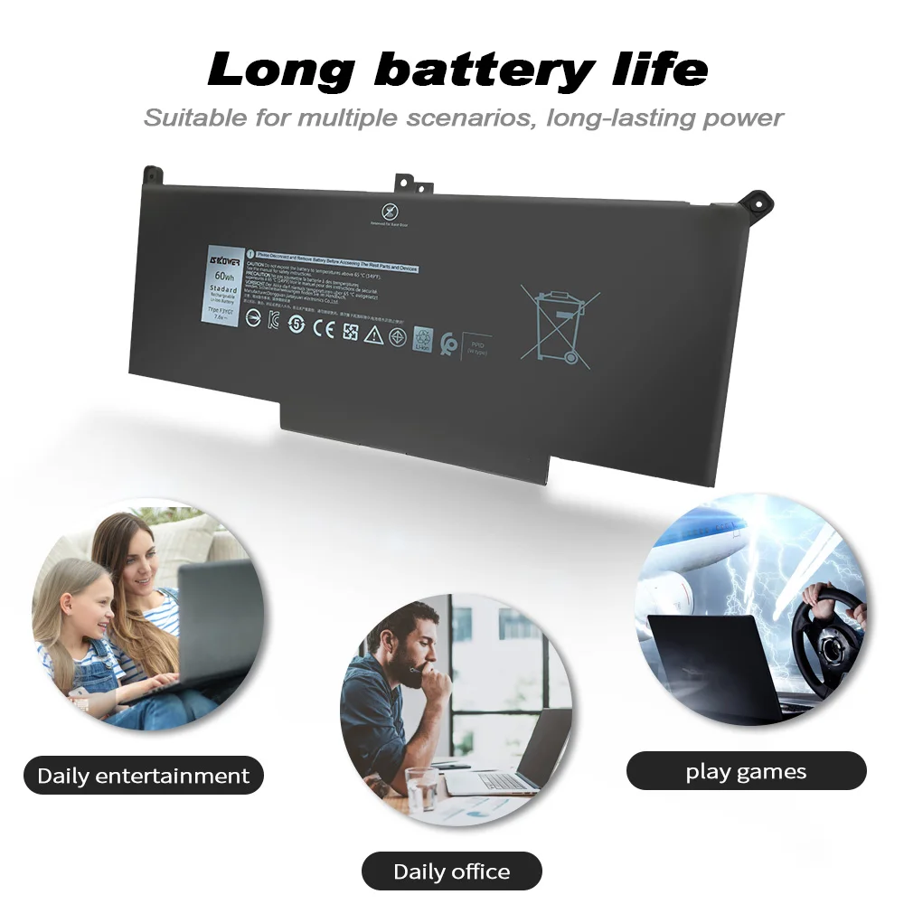 SKOWER F3YGT DJ1J0 Laptop Battery for Dell Latitude 12 7000 7280/E7280 7490/E7490 7290/E7290 7380/E7380 7390/E7390 7480/E7480 view 4