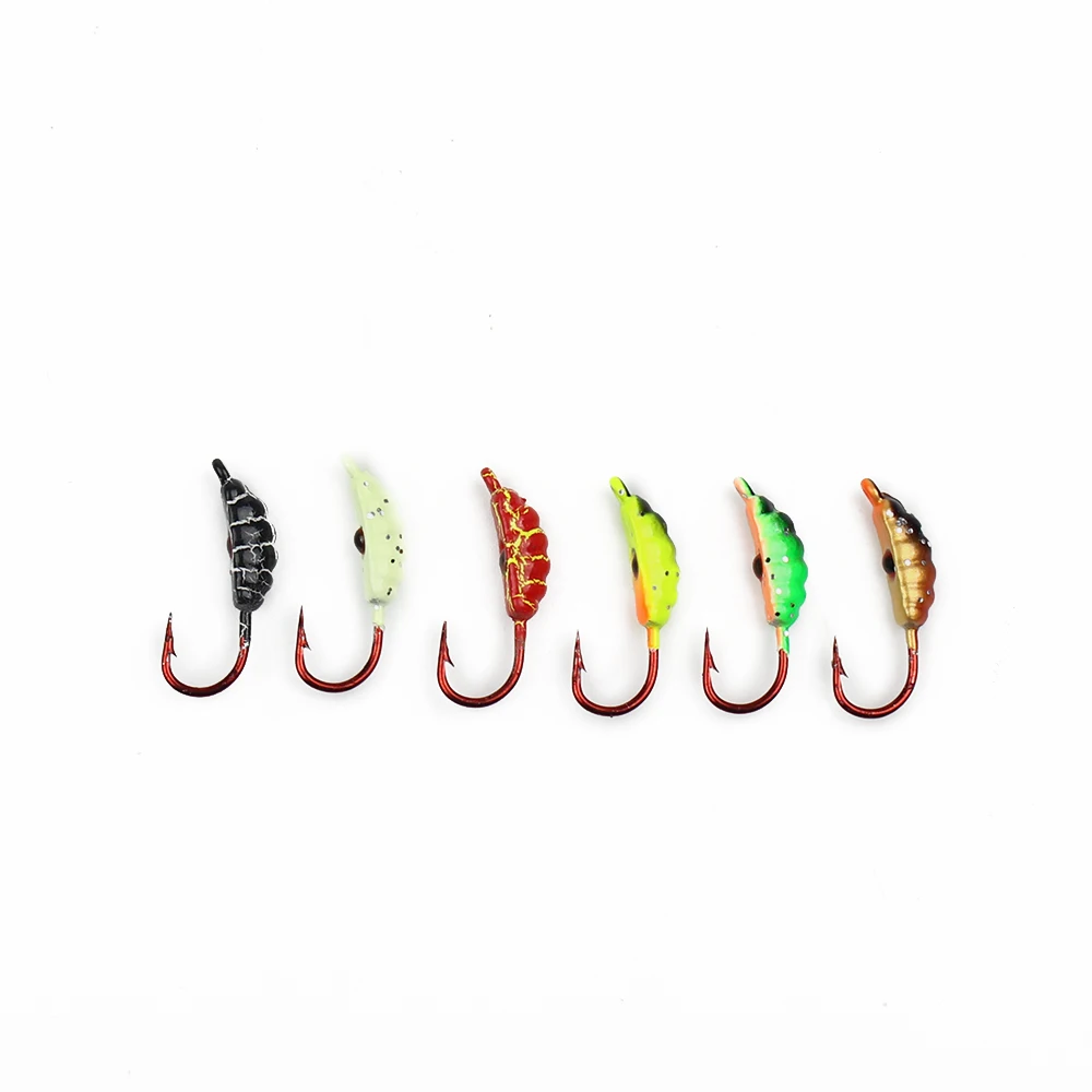 DNDYUJU (4Pcs/lot 23mm/1.5g) Maggot Ice Fishing Lure Worm The New Metal Bait Ice Jig Mini Lead Winter Fishing Hook