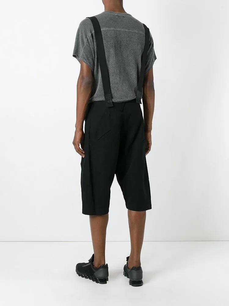 Spring And Summer New Style Young Man Braces Harun Version Shorts Fashion Loose Harem Pants Black All-Match Braces