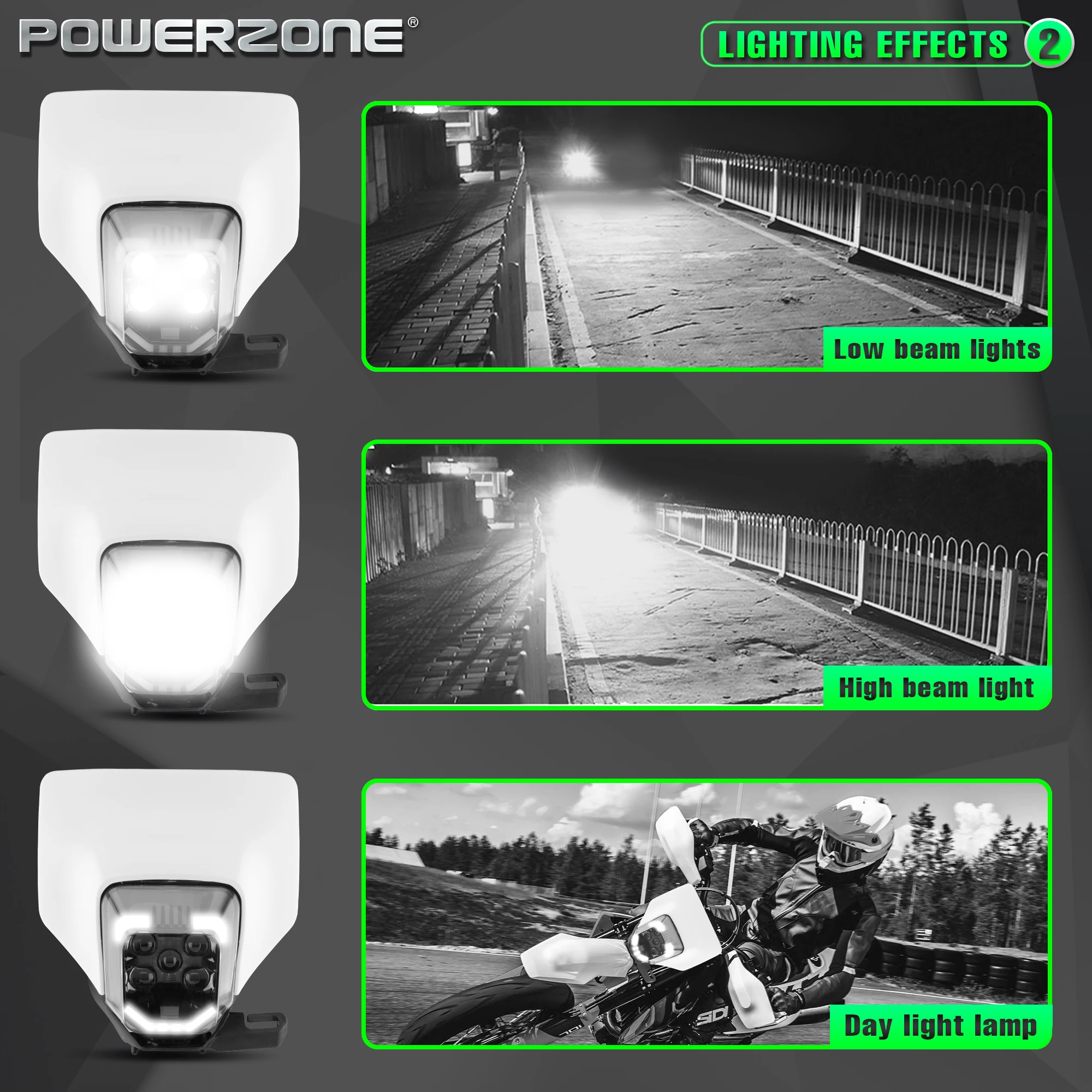 POWERZONE Motorcycle New 2021 Headlight Headlamp Head Lamp Light For Husqvarna FE250 FE350 FE450 2020 2021 2022 LED Headlight