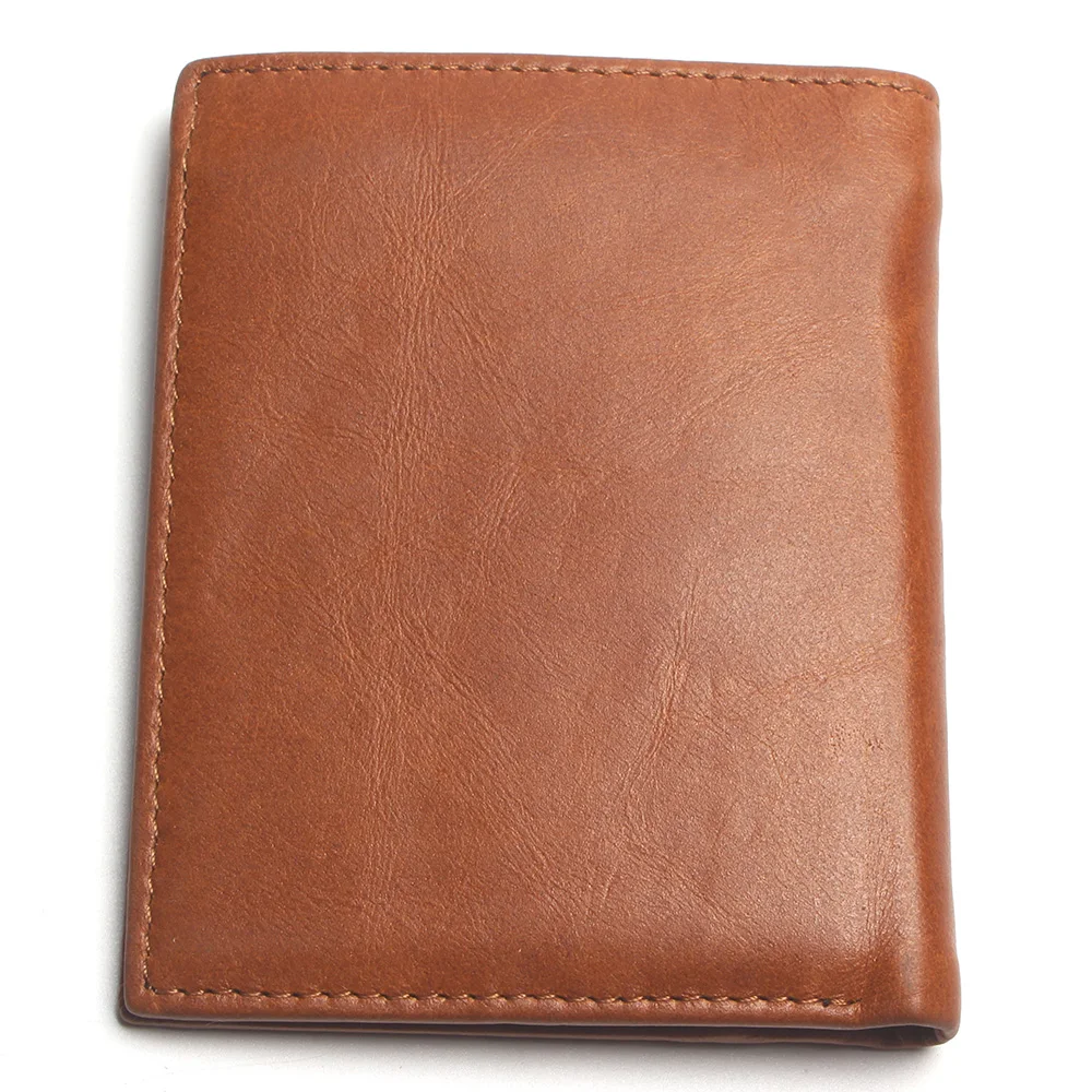 Male Genuine Leather Wallets Men Wallet Credit Business Card Holders Vintage Brown Purses High Quality