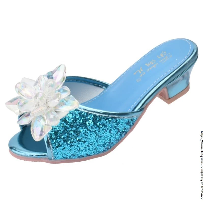 Disney new Elsa Shoes For Girls Cartoon Leather Children Shoes Frozen Princess Kids Shoes Girl Slippers Dress Snow Queen Sandal