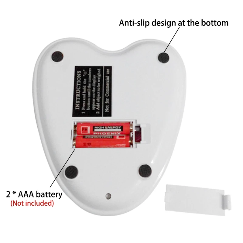 Balança digital de cozinha de alta precisão, 5kg/1g com retroiluminação alimentos em formato de coração rosa balança eletrônica g/lb/oz