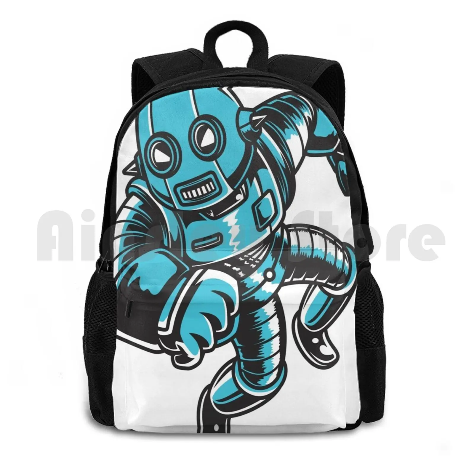 Robot Illustration Outdoor Hiking Backpack Waterproof Camping Travel Robot Illustration Robot Cartoon Astronaut Space Astronaut