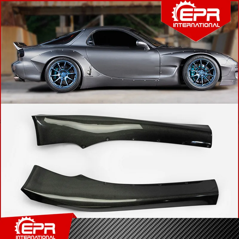 For RX7 FD3S ROB Style Carbon Fiber Side Skirt Trim RX7 Racing Part Body Kit Rocket Carbon Side Skirt FD3S Accessories