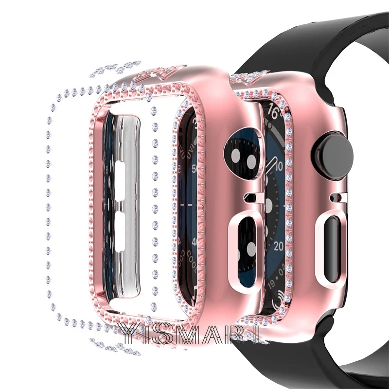 الماس الوفير واقية حافظة لساعة أبل غطاء سلسلة 6 SE 5 4 ل iWatch 40 مللي متر 44 مللي متر الذكية سوار اكسسوارات