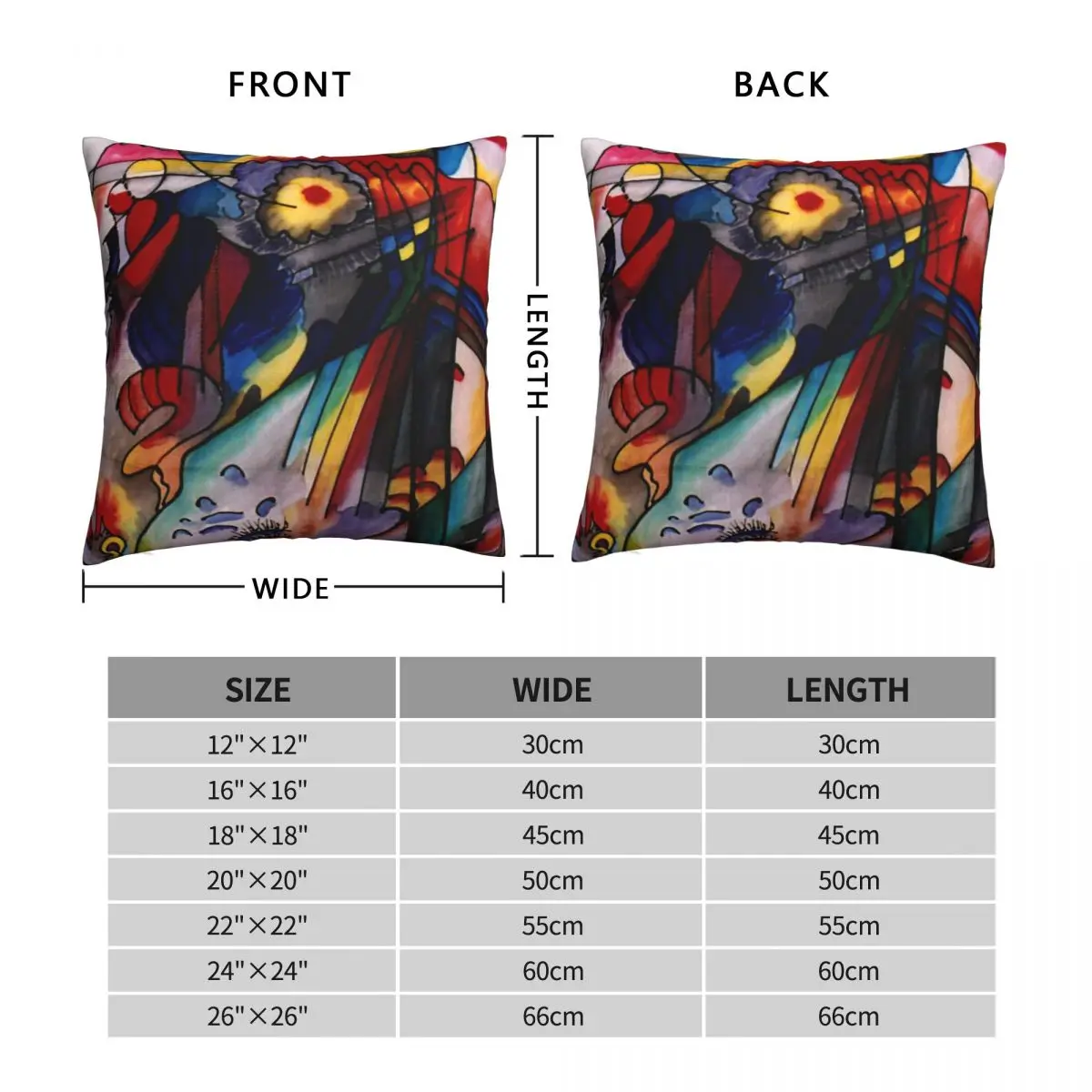 Kandinsky 293 Artwork Square Pillowcase Polyester Linen Velvet Pattern Zip Decor Car Cushion Case