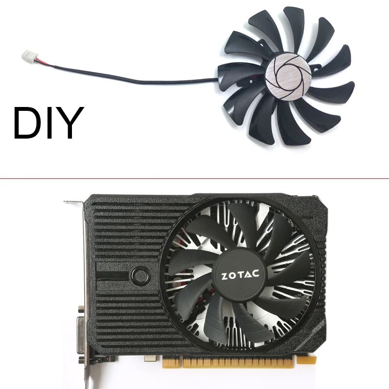 DIY T129215SH 85MM 2PIN GTX 1050 MINI wentylator chłodnicy wymiana na GeForce GTX 1050 Mini 2GB GeForce GTX 1050 Ti Mini 4GB