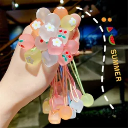 Geometric Colorful Elastic Hair Band Transparent Ball Rubber Hair Accessories For Women Girls Crystal  Sweet Ponytail Scrunchies