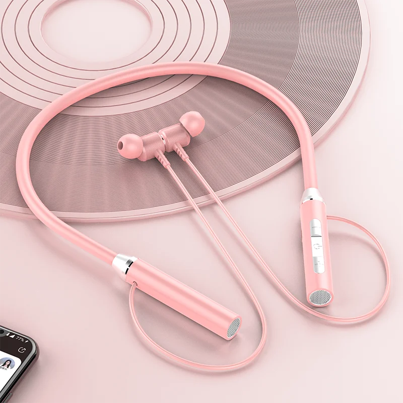 BT63 TWS Wireless Bluetooth Neckband Earphones Magnetic Sports Running Headset Sport Earbuds Noise Reduction Headphone TF Card