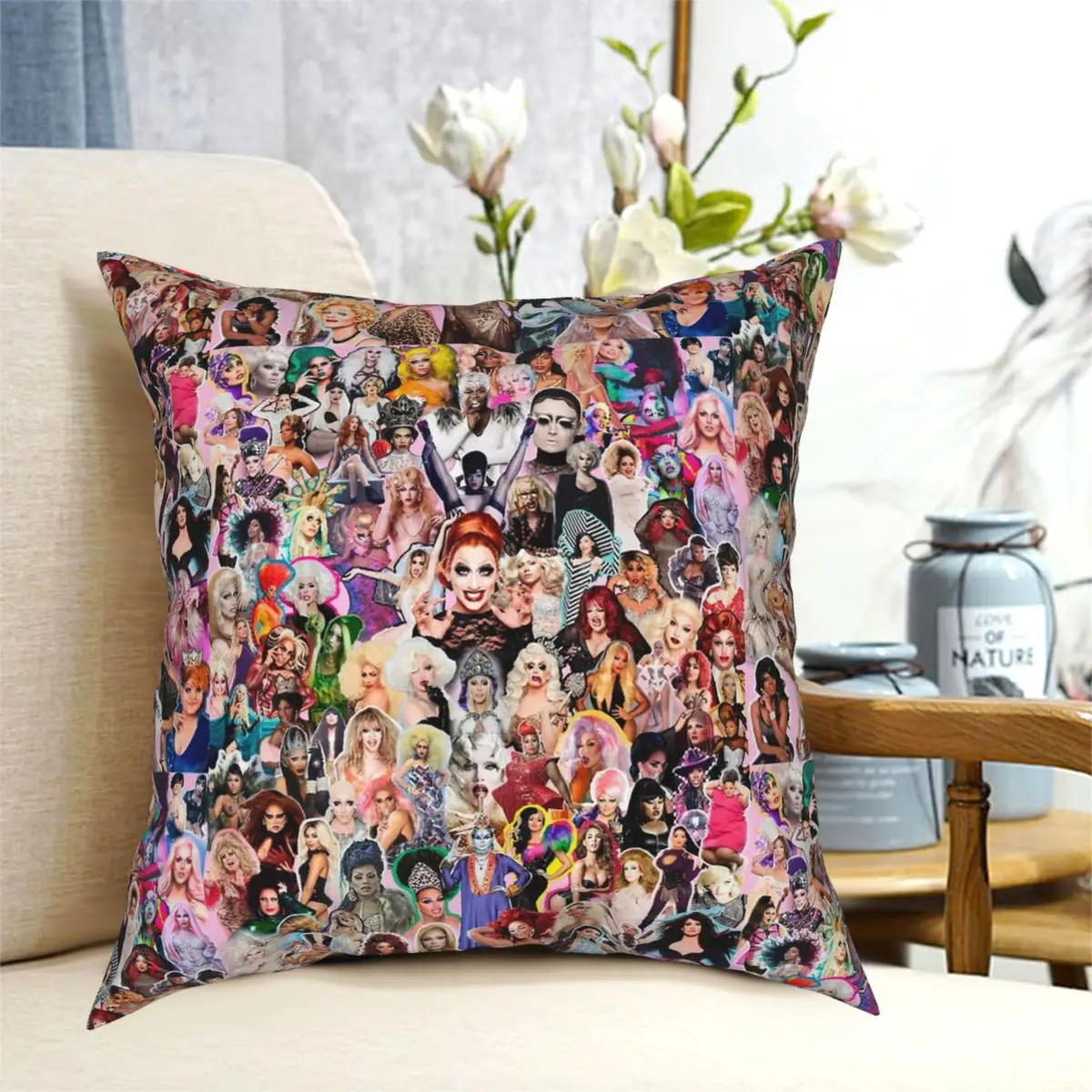 RuPaul Queen Pillowcase Polyester Creative Zip Decorative for Sofa Cushion Case