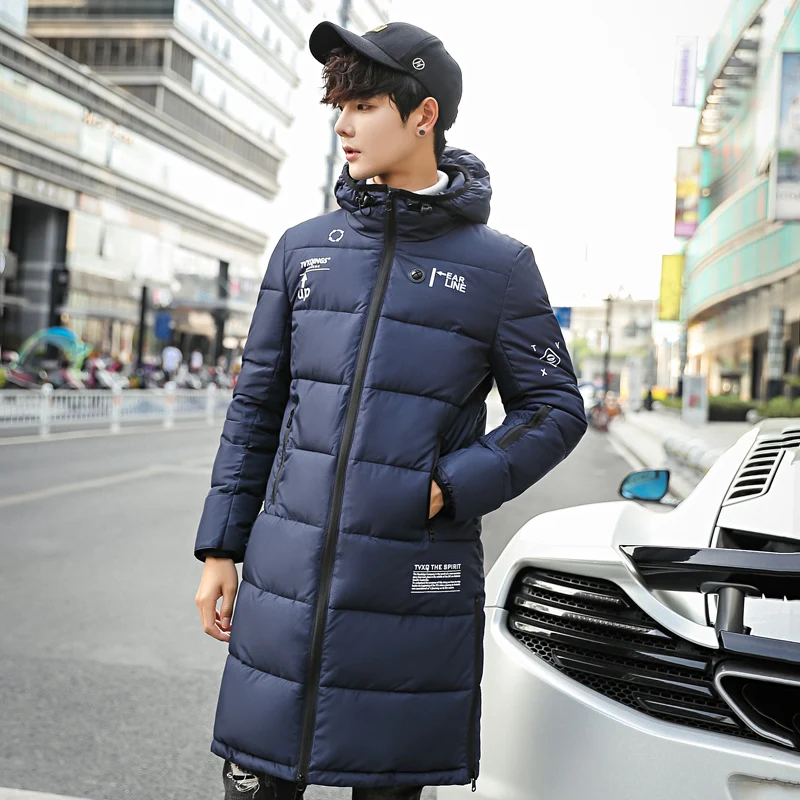 2020 New Winter Jacket Men Parka Down Cotton Thick Korean Long Coat Padded Jackets Parkas Chaqueta Hombre Invierno KJ756