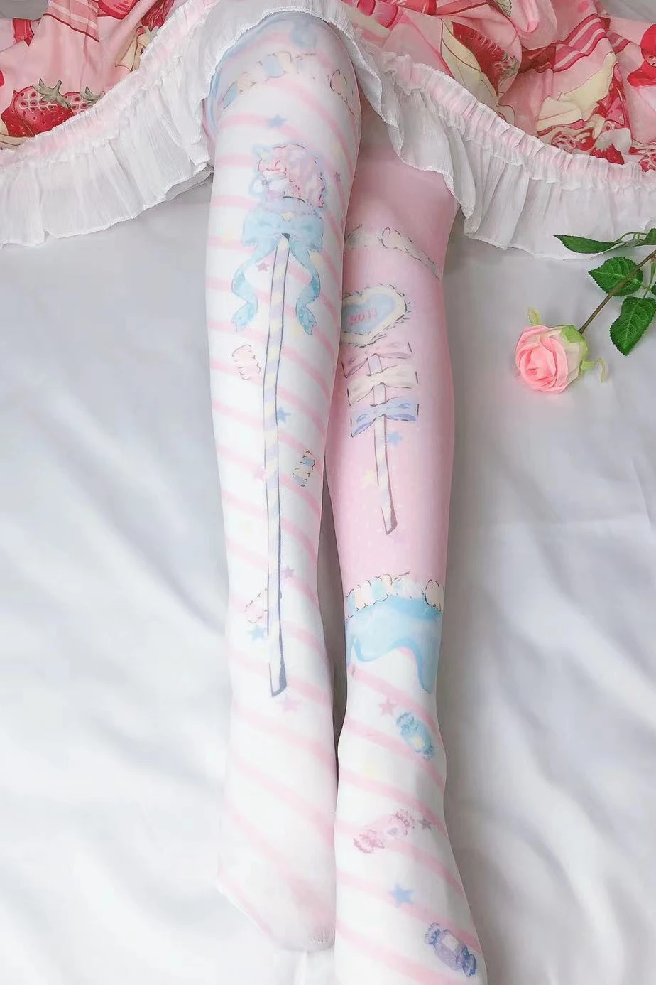 Lolita Pantyhose Lolita Lolita Soft Girl Printed Socks Fake Mother Cos Stockings