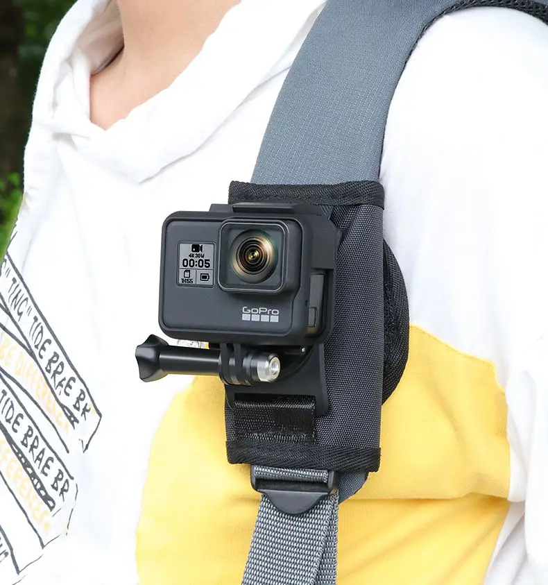Clownfish rápido anexar mochila saco clipe fivela para xiaomi yi 4k mijia gopro hero 578911 sjcam sj5000 sj6/8/9 pro/max h9r câmera