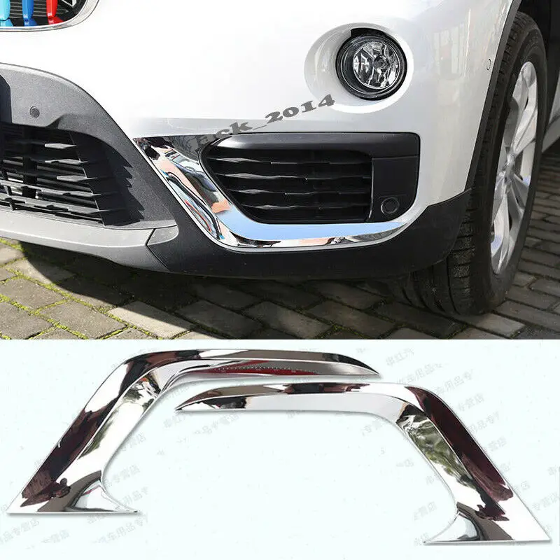 

Silver Chrome Before Fog Light Lamp Cover Decorate Trim For BMW X1 2016 2017 2018