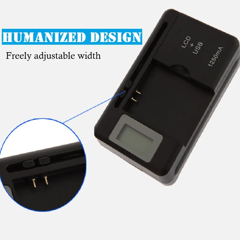 USB Output 1250MA Mobile Universal Battery Charger LCD Indicator Screen For Cell Phones USB-Port Promotion Wholesale US EU Plug