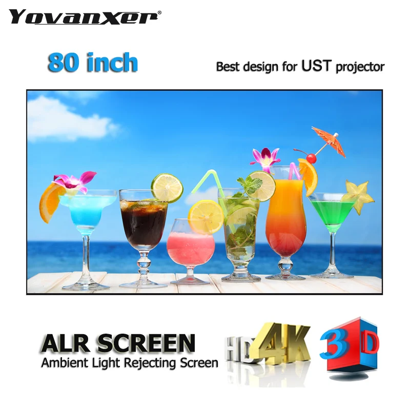 2024 ALR Ambient Light Rejecting Ecran De Projection UST Screen 80