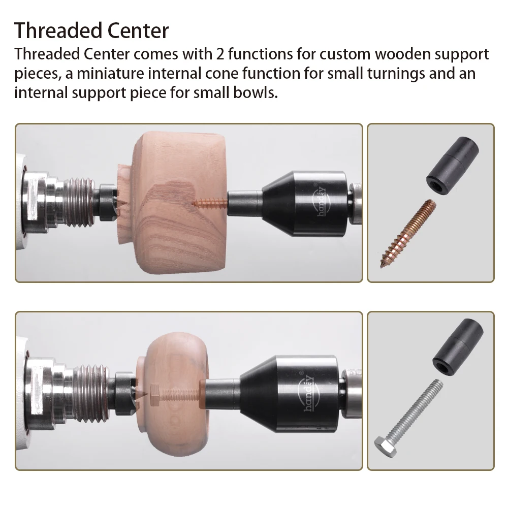 Woodworking Lathe Accessory Interchangeable Live Center Tailstock Support System With 6 Functions Fits Lathes With MT2 Tailstock