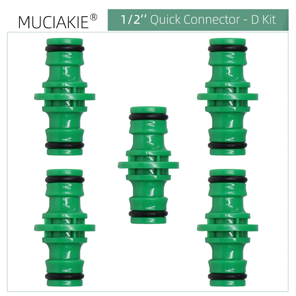 MUCIAKIE Garden Water Hose ABS Quick Connectors 1/2\'\' Tubing Coupling Adapter Joint Extender Set for Irrigation Car Wash Fitting