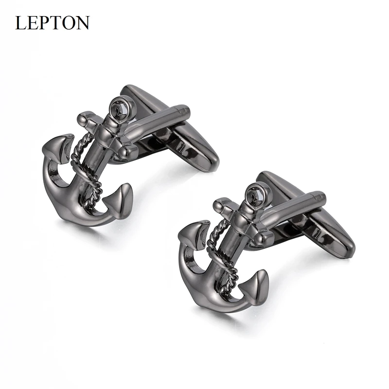 Lepton Anchor Cufflinks For Men Shirt Cuffs Cuff Links High quality Classic Nautical Anchor USN Navy Cufflink Relojes Gemelos