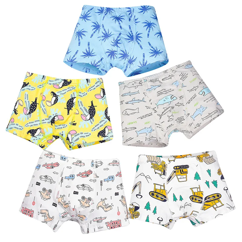 Happyflute 3 Sizes Kids Underwear New Boys\' Cotton Cartoon baby Dinosaur Print Reusable Washable Cloth Shorts