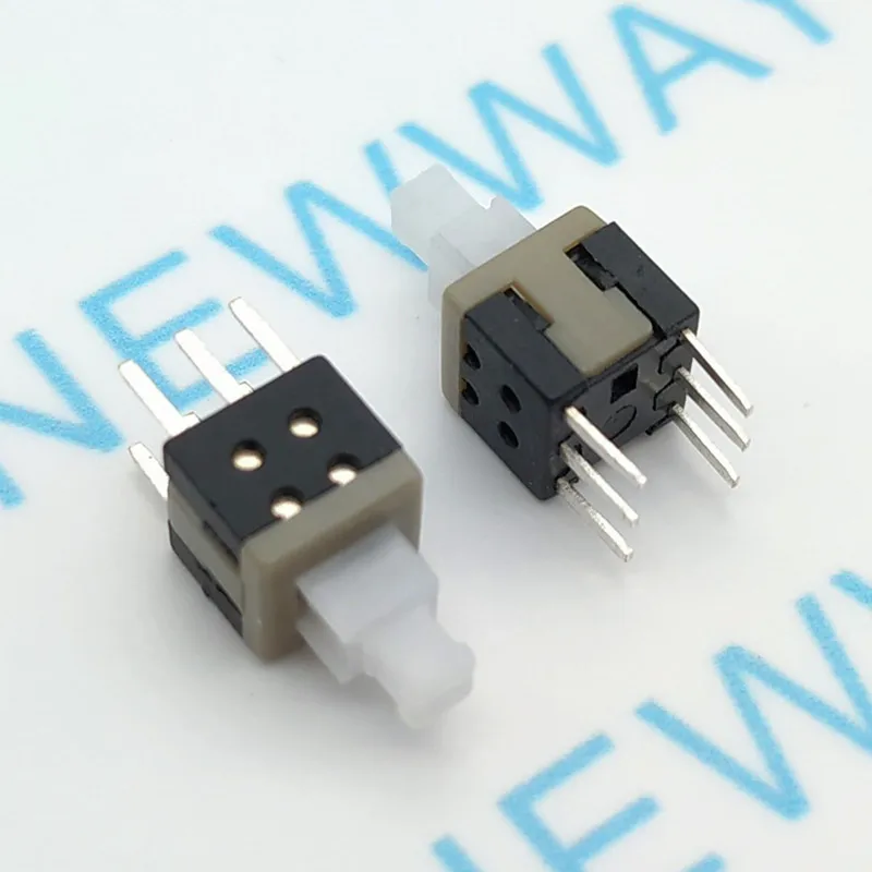 

100Pcs/Lot 5.8*5.8Mm Latching Switch Self Lock On/Off Button Switch Double Row Self-Locking 6 Feet