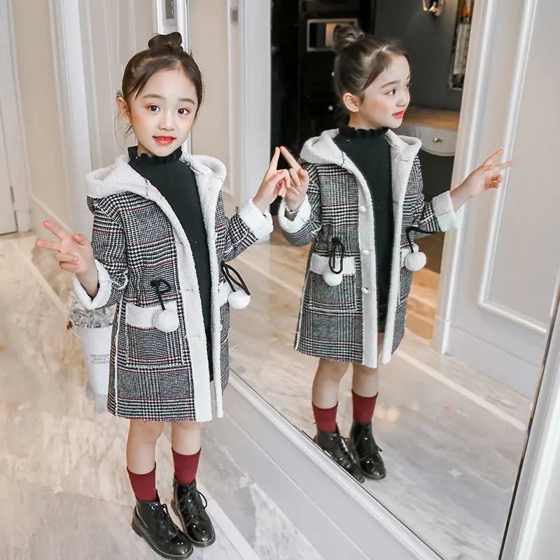 

Girls Winter Wool Coats Kids Fashion Thick Velvet Warm Hoodies For Baby Girl Children Cotton Outerwear Clothes Teenager Doorout