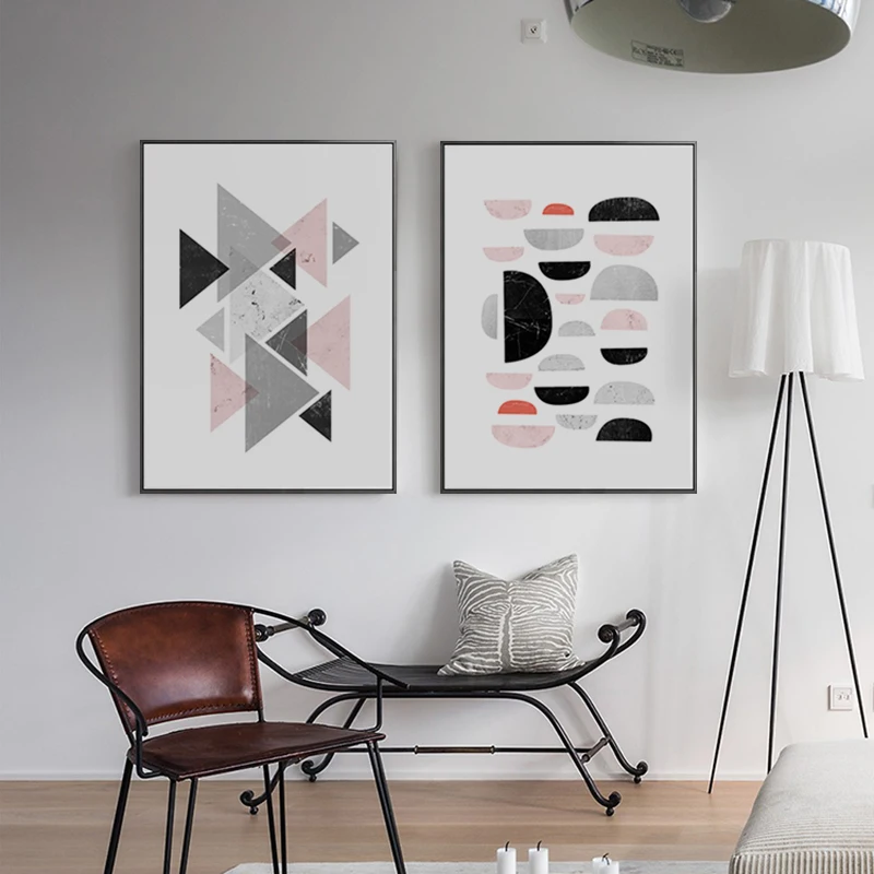 Abstract Canvas Painting Nordic Geometry Color Block Polygon Poster Picture Picture for Living Room Scandinavian Wall Home Decor